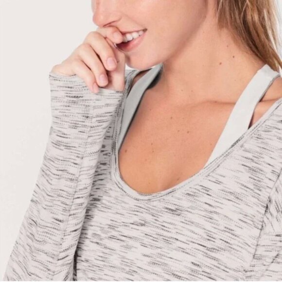 Lululemon Meant To Move Long Sleeve Tee‎ in Tiger Space Dye Black White No Size - Picture 2 of 8
